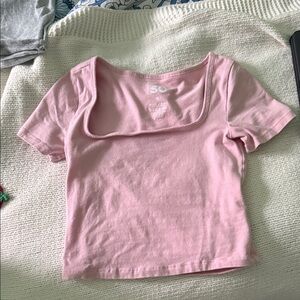 SO Light Pink Square Neck Top